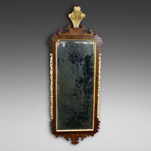 An 18Th Century Mahogany & Parcel Gilt Mirror