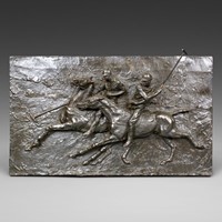 Polo players bronze Plaque by Lorne McKean