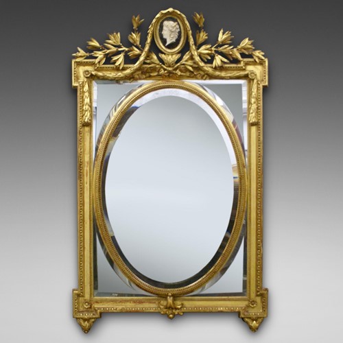 A large 19thC French Gilt frame mirror