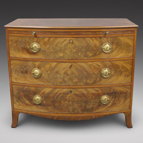 George III Mahogany & Satinwood Bow-Fronted Chest