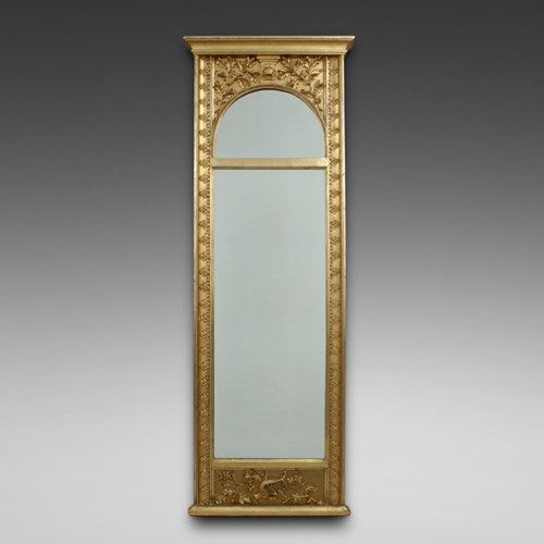 A large French early 19thC Pier mirror