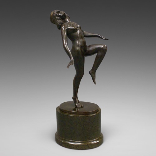 Art Deco bronze figure of a dancing nude