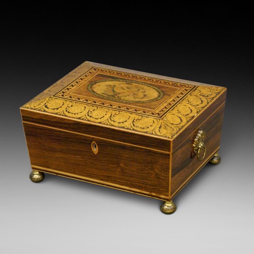 A Regency rosewood sewing box