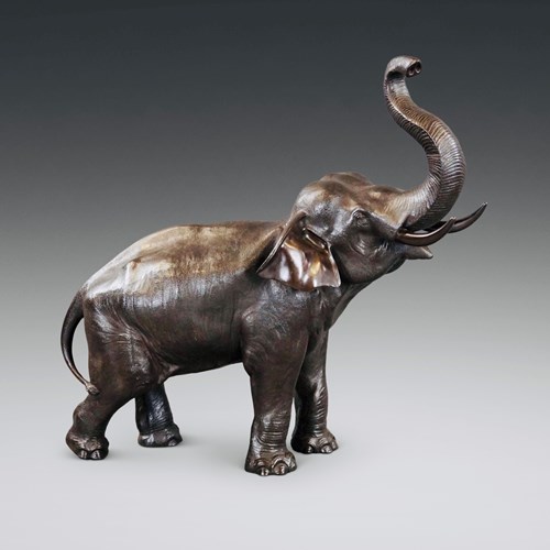 A Very Large Meiji Bronze Elephant Okimono