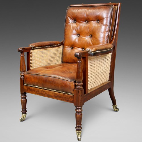 A Regency Mahogany Bergere Chair