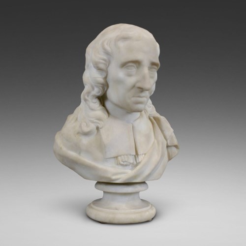 19Th Century Carrara Marble Bust Of John Milton (Poet)