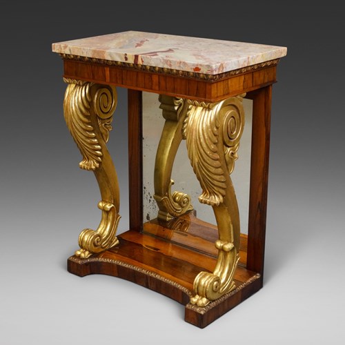 An Extravagant Regency Rosewood Console