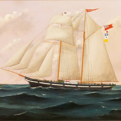 Camellia Schooner Signed And Dated J. Fannen 1883