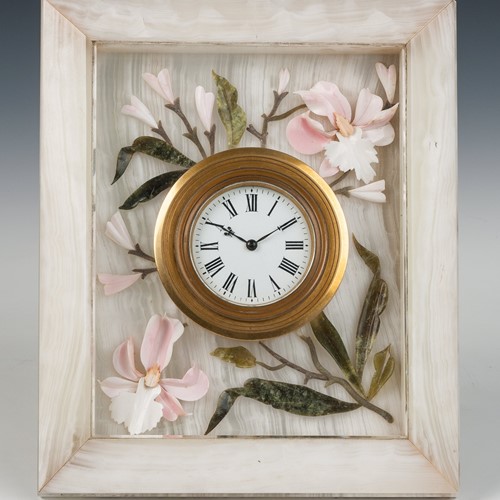 Pretty Onyx & Hardstone Strut Clock
