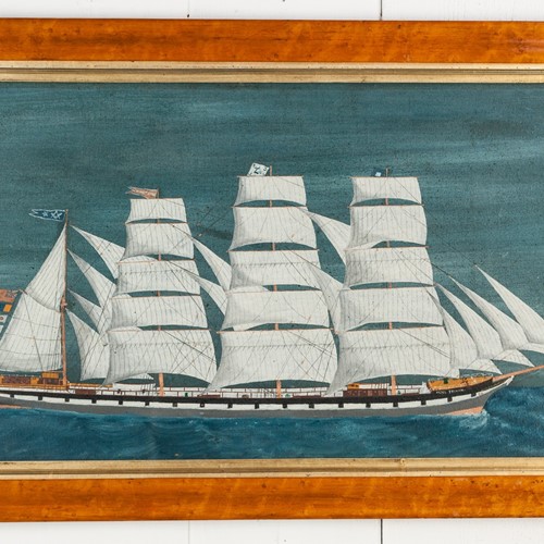 A Naive Mariner's Painting Of The Moel Tryvan
