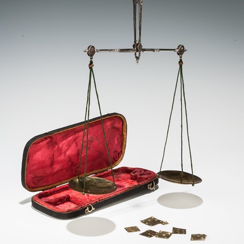 A Fine Set Of Georgian Shagreen Cased Coin Scales