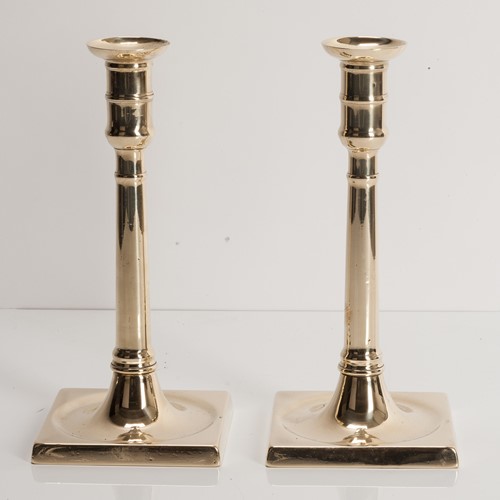 Pair Of George III Brass Candlesticks