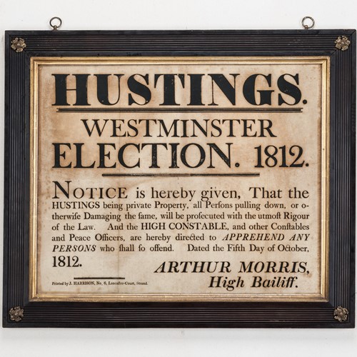 Hustings Notice For Westminster Election 1812
