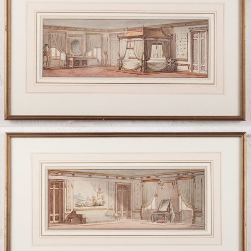 Pr Regency Pen & Watercolour Interiors By Crace