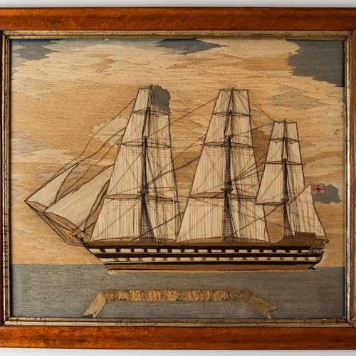Sailor-Made Woolwork Picture Of H.M.S. Nile