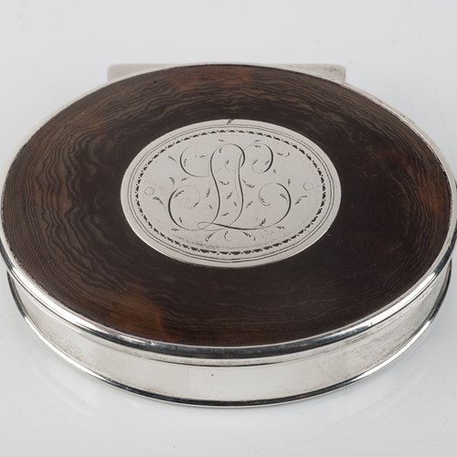 Totoiseshell & Silver Tobacco Box