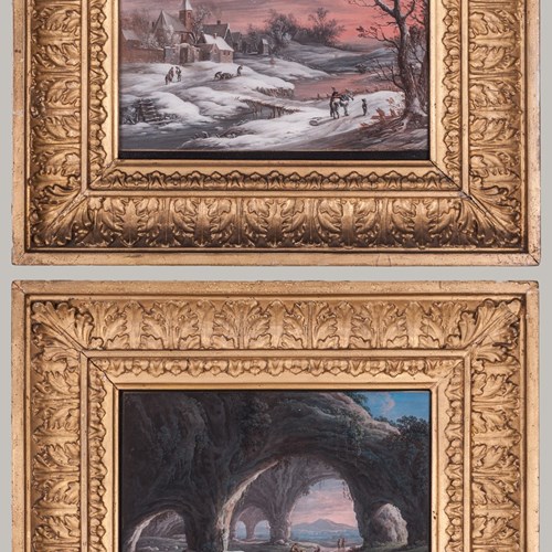 A Winter Landscape & A Cave Near Naples.