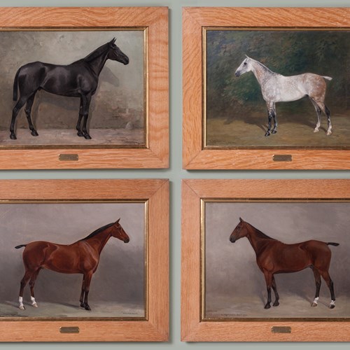 Oil Portraits Of The Four Horses Of Walter Waring Esq.