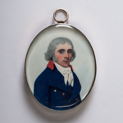 Portrait Miniature Of A Senior Courtier At Windsor Castle 