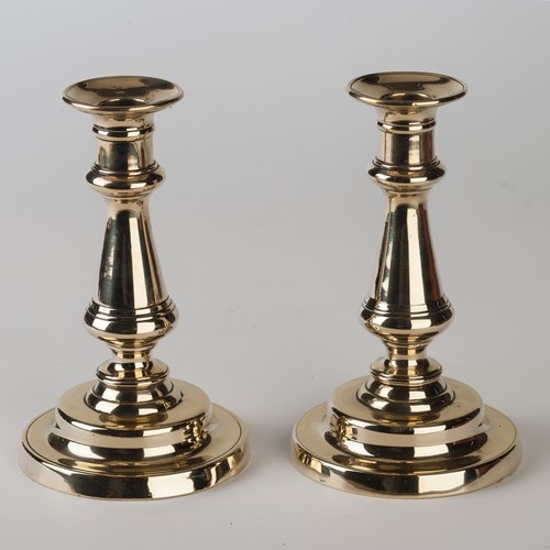 Pair Of George IV Brass Candlesticks 