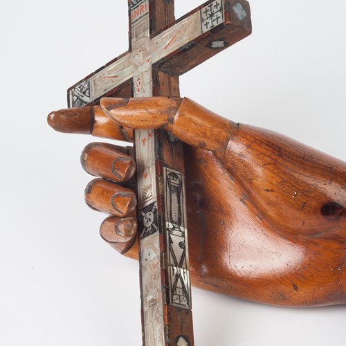 Jerusalem Oilve Wood And Mother-O-Pearl Crucifix