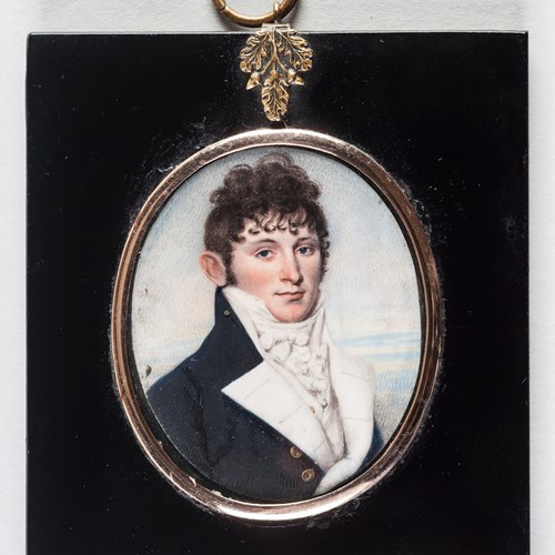 Portrait Miniature Of A Young Naval Officer