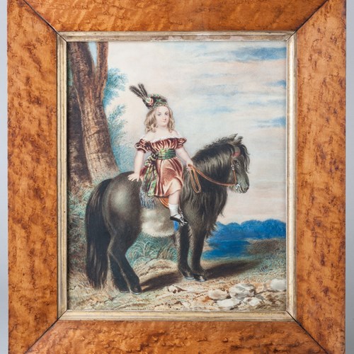 Victorian Watercolour Of A Scottish Child 