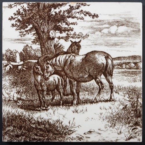 Mare & Foal Tile By William Wise
