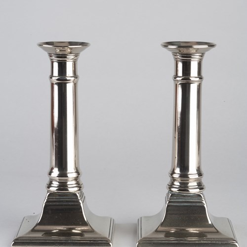 Cannon-Barrel Paktong Candlesticks