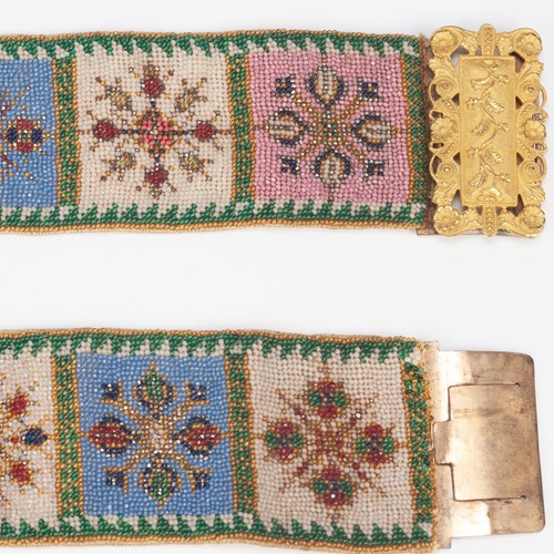 A Fine Pair Of Beadwork Cuff Bracelets