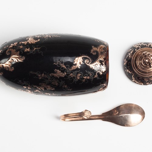 Neapolitan Gold & Tortoiseshell Snuff Container 