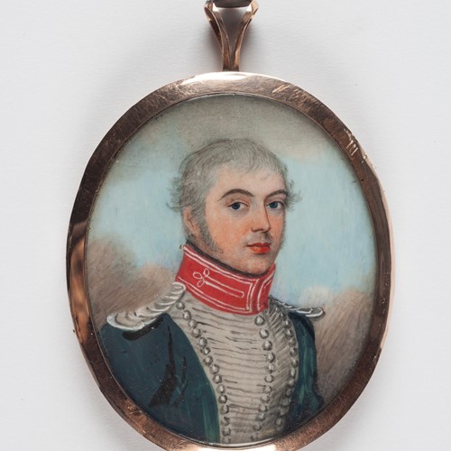 Military Portrait Miniature By Frederick Buck