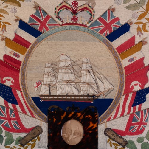 Sailors' Woolwork With Flags Of Alliance 