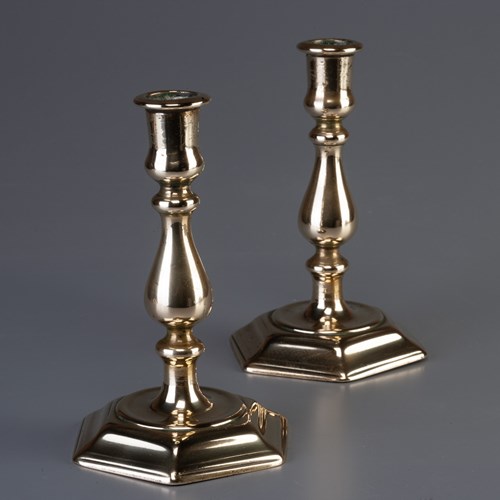 Queen Anne Brass Candlesticks