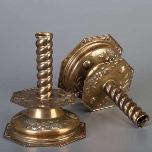 Pair Of Skultuna Brass Candlesticks 