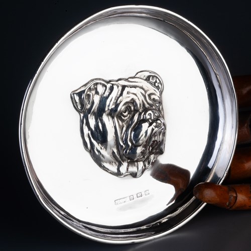 Bulldog Silver Dish