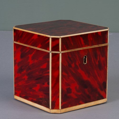 Georgian Tortoiseshell Tea Caddy 