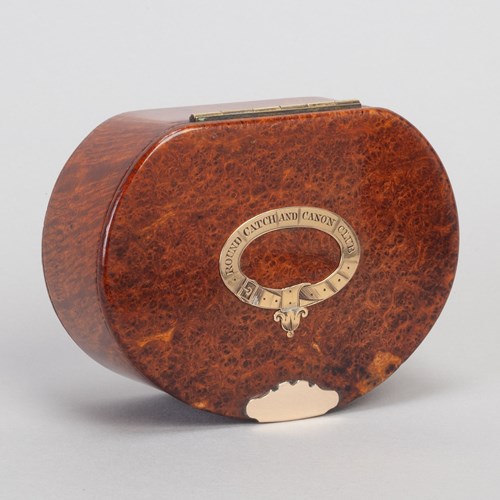 Round, Catch And Canon Club Snuff Box 