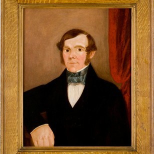 Naive Portrait Of A Man, Period Oak Grained Frame