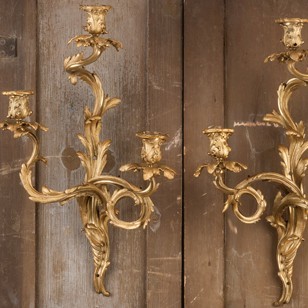 A Fine Pair of 19th Century Rococo Wall Lights