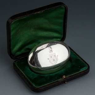 Silver Tobacco Box "My Strength Is From Above"