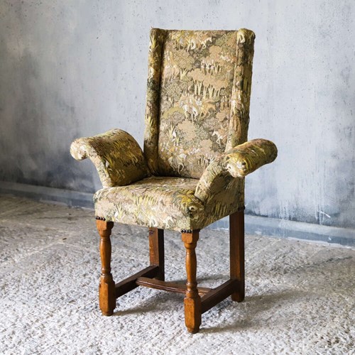 Bespoke Child’S Throne Chair - Oak & Exquisite Upholstery