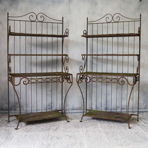 French Circa 1930 Pair Of Wrought Iron Étagère/Boulangerie Racks