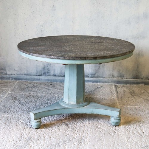 Victorian Tilt Top Breakfast Table Later Painted Faux Slate Top