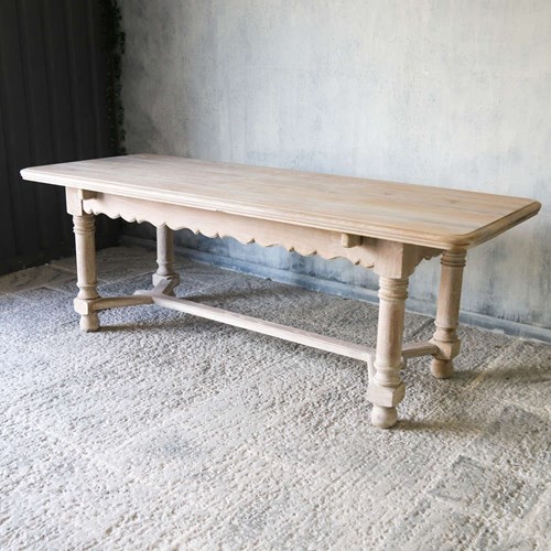 Bleached French Oak C1930 Refectory Style Farmhouse Table