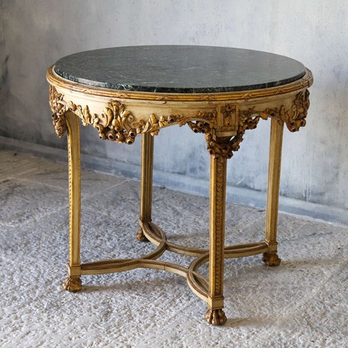 19Th Century French Giltwood Marble Top Centre Table Circa 1890