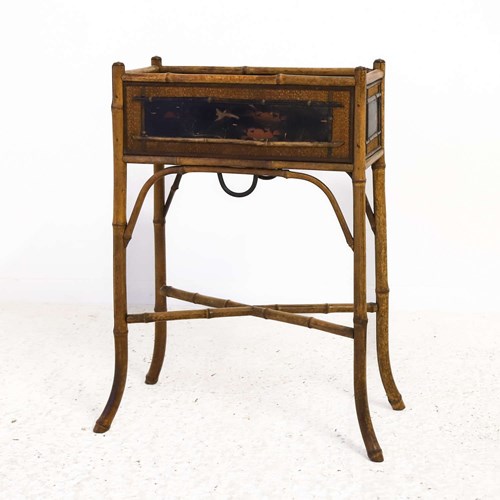 19Th Century Circa 1880-1900 Oriental Freestanding Bamboo Jardinière