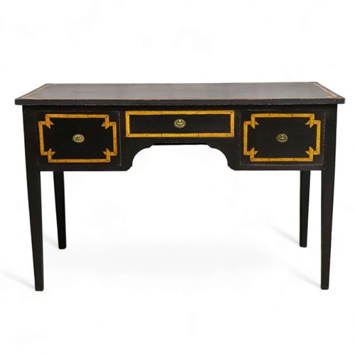 Georgian Desk/Dressing Table - Later Hand Painted Bamboo Design  