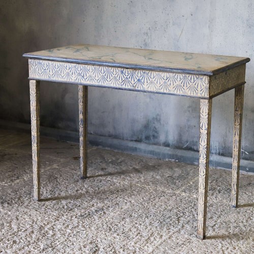Antique English Georgian Console Table - Hand Painted Faux Marble