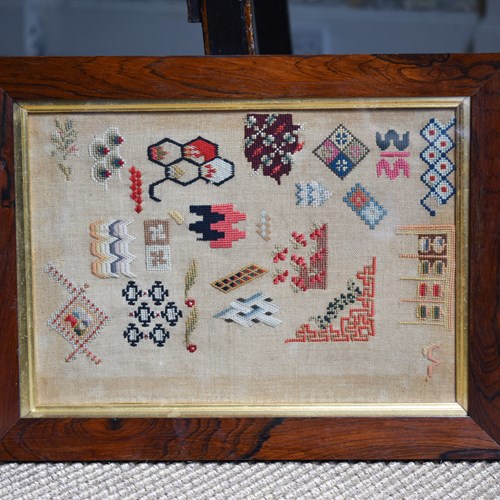 Victorian Needlework 'Sampler' 